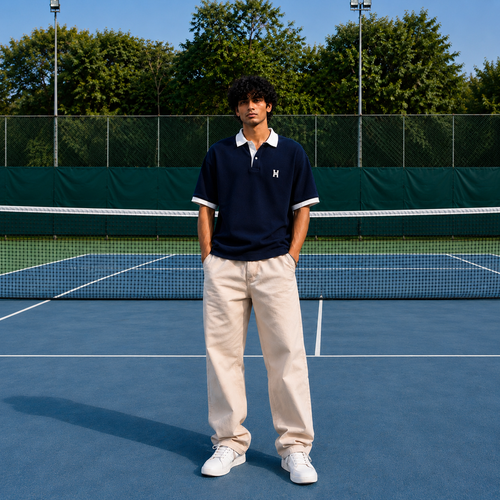 COURT CLUB POLO — INDIGO