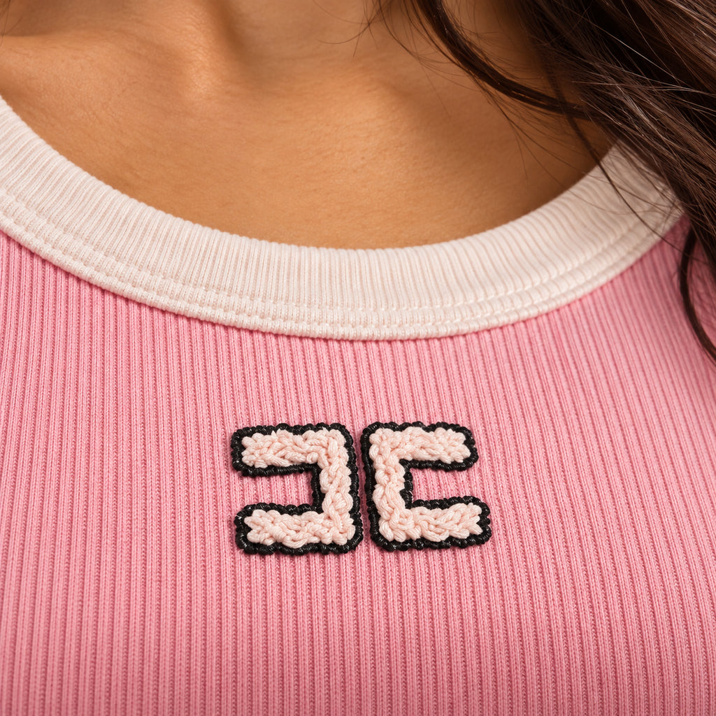 HUMONCORE Blush Contrast Ribbed Tank