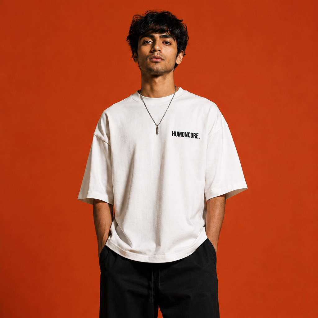 The Standard (White Oversized Tee) - HumonCore Essentials