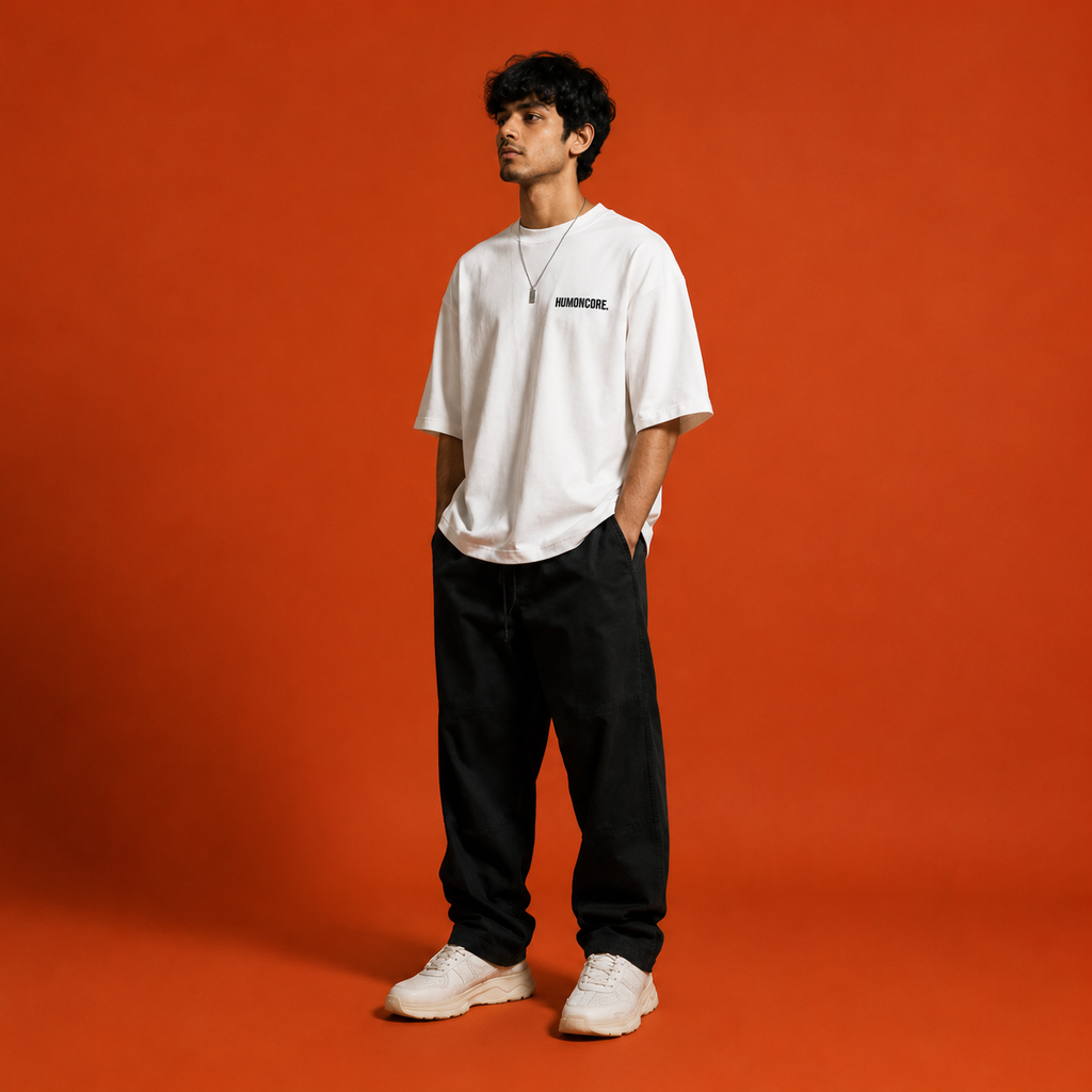 The Standard (White Oversized Tee) - HumonCore Essentials